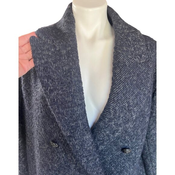 Ba&Sh Women's Coat Size 3 US 10 Gray Double-Breasted Wool Blend Overcoat - Picture 5 of 14